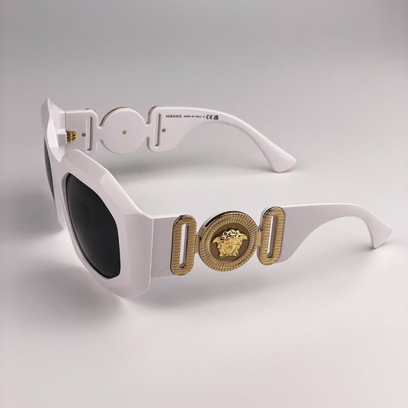 ?  Versace VE4424U 314/87 Sunglasses MAXI MEDUSA White Gray Oversized Women